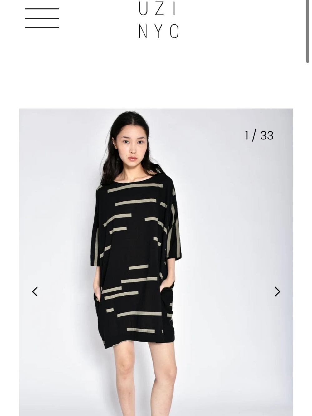 UZI NYC Pink Mini Dress with Black Stripe Details